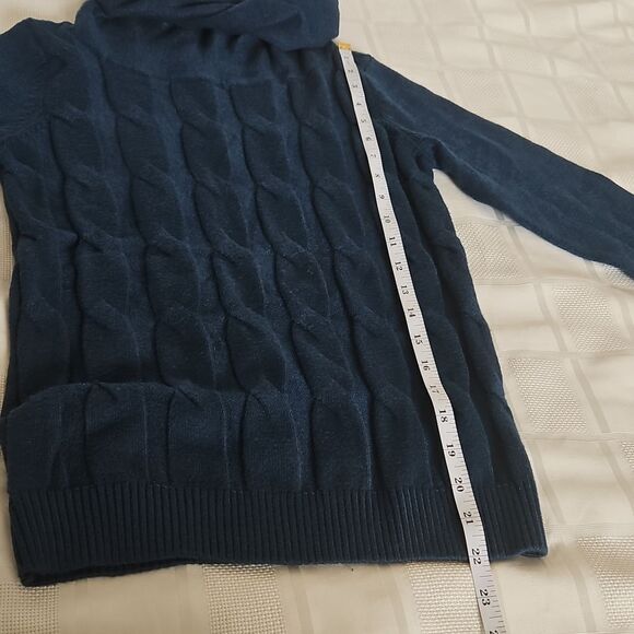 Suzy Shier Knitted Turtle Neck Long Sleeves Sweater XS Blue - Picture 11 of 16
